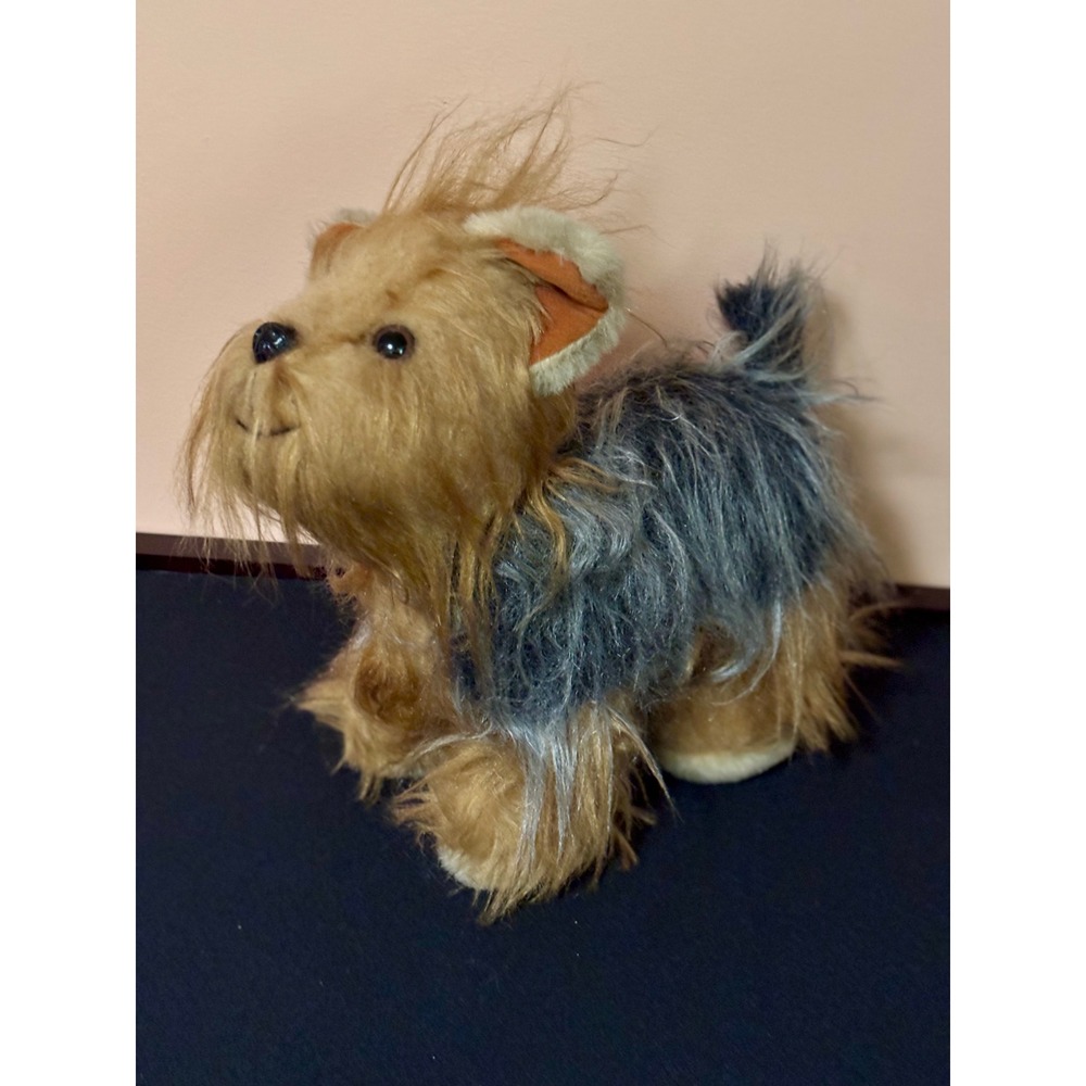 Vintage Russ Berrie Yorky Plush Dog Shaggy Yorkshire Terrier Stuffed Realistic